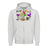 Dove Grey Mardi Gras wine glasses Zipper Hoodie - HowdyJamesFarm