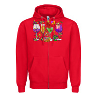 Red Mardi Gras wine glasses Zipper Hoodie - HowdyJamesFarm