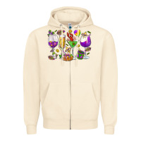 Sandshell Mardi Gras wine glasses Zipper Hoodie - HowdyJamesFarm