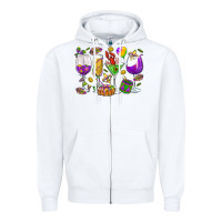 White Mardi Gras wine glasses Zipper Hoodie - HowdyJamesFarm
