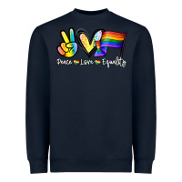 Navy Peace love equality Heavyweight Sweatshirt - NancyCooperArtShop