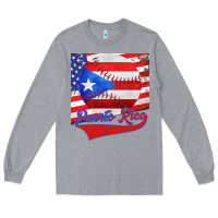 Heather Grey Puerto Rico Baseball Long Sleeve Tee - Bettercallsaul