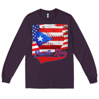 Plum Puerto Rico Baseball Long Sleeve Tee - Bettercallsaul