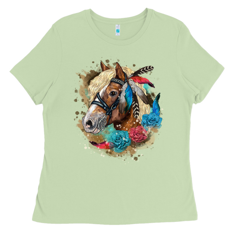 Haflinger Horse Floral Ladies Tee by LillyAllenDesigns | Teevron