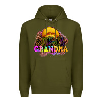 Army Green softball grandma Premium Hoodie - OliviaCreatesArt