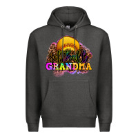 Charcoal Heather softball grandma Premium Hoodie - OliviaCreatesArt