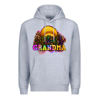 Heather Grey softball grandma Premium Hoodie - OliviaCreatesArt