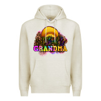 Oatmeal Heather softball grandma Premium Hoodie - OliviaCreatesArt