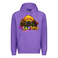 Purple softball grandma Premium Hoodie - OliviaCreatesArt
