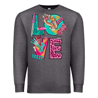 Charcoal Heather love with nail elements bbs Premium Sweatshirt - BundleAndBundleShop