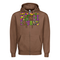 Chestnut Mardi Saurus Zipper Hoodie - HowdyJamesFarm