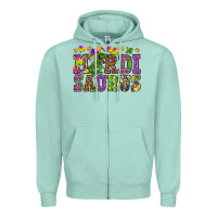 Seafoam Mardi Saurus Zipper Hoodie - HowdyJamesFarm