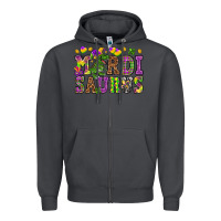 Smoke Mardi Saurus Zipper Hoodie - HowdyJamesFarm