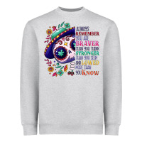 Heather Grey You are braver than you think sugar skull Heavyweight Sweatshirt - NancyCooperArtShop
