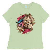 Matcha Floral Appaloosa Horse With Feathers Ladies Tee - LillyAllenDesigns
