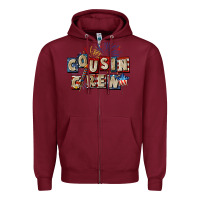 Burgundy Cousin crew 4th of july Zipper Hoodie - CowGirlArtShop