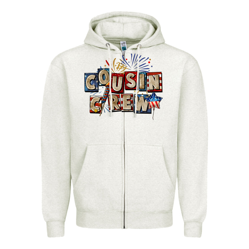 Cousin Crew 4th Of July Zipper Hoodie by CowGirlArtShop | Teevron