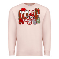 Pale Pink christmas love nurse bbs Premium Sweatshirt - BundleAndBundleShop