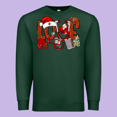 Christmas Love Nurse Bbs Premium Sweatshirt Designed By Bundleandbundleshop