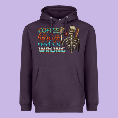Coffee Because Murder Is Wrong Bbs Heavyweight Hoodie Designed By Bundleandbundleshop