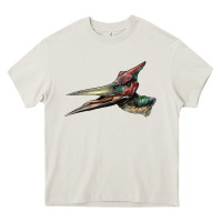 Cream Pteranodon Face Heavy Core Tee - LillyAllenDesigns