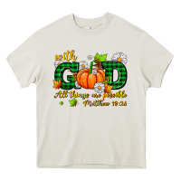 Cream with god all things are possible Heavy Core Tee - AdoDesignShop