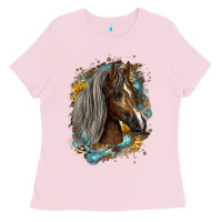 Bubblegum Pink western tennessee horse Ladies Tee - LillyAllenDesigns