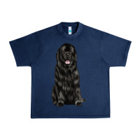 Navy newfoundland dog Urban Heavy Tee - LillyAllenDesigns
