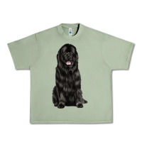 Oil Green newfoundland dog Urban Heavy Tee - LillyAllenDesigns