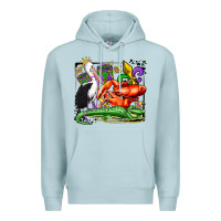 Blue Mist mardi gras pelican crawfish crocodile Premium Hoodie - OliviaCreatesArt