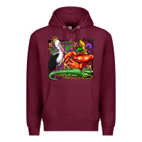 Burgundy mardi gras pelican crawfish crocodile Premium Hoodie - OliviaCreatesArt
