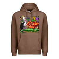 Chestnut mardi gras pelican crawfish crocodile Premium Hoodie - OliviaCreatesArt