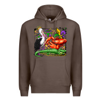 Coffee mardi gras pelican crawfish crocodile Premium Hoodie - OliviaCreatesArt