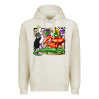 Oatmeal Heather mardi gras pelican crawfish crocodile Premium Hoodie - OliviaCreatesArt