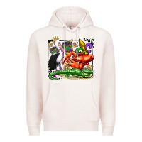 Pale Pink mardi gras pelican crawfish crocodile Premium Hoodie - OliviaCreatesArt