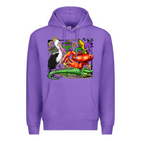 Purple mardi gras pelican crawfish crocodile Premium Hoodie - OliviaCreatesArt