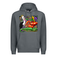Rock mardi gras pelican crawfish crocodile Premium Hoodie - OliviaCreatesArt