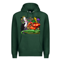 Sports Green mardi gras pelican crawfish crocodile Premium Hoodie - OliviaCreatesArt