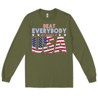 Army Green Usa Beat Everybody Long Sleeve Tee - Bettercallsaul