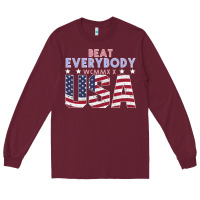 Burgundy Usa Beat Everybody Long Sleeve Tee - Bettercallsaul