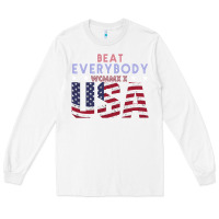 White Usa Beat Everybody Long Sleeve Tee - Bettercallsaul