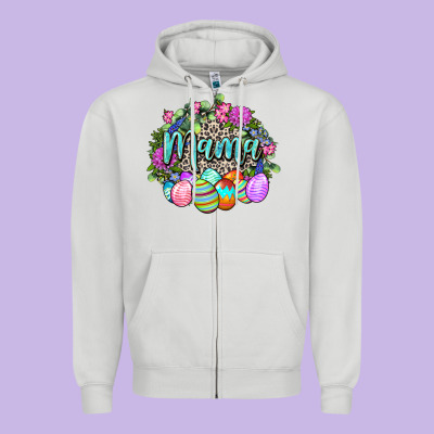 Easter Mama Happy Easter Day Zipper Hoodie Designed By Cowgirlartshop