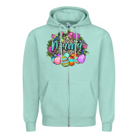 Seafoam Easter Mama Happy Easter Day Zipper Hoodie - CowGirlArtShop