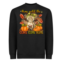 Black Pray Till The Cows Come Home Heavyweight Sweatshirt - texasbilliewilder