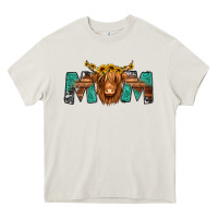 Cream highland cow mom Heavy Core Tee - Jasminsmagicworld