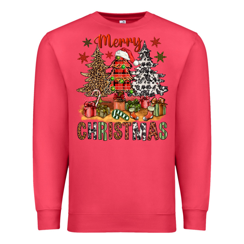 Merry Christmas With Western Trees Bbs Premium Sweatshirt by BundleAndBundleShop | Teevron