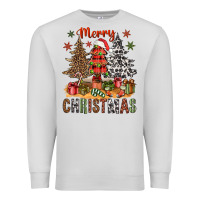 Dove Grey merry christmas with western trees bbs Premium Sweatshirt - BundleAndBundleShop