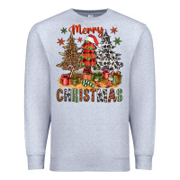 Heather Grey merry christmas with western trees bbs Premium Sweatshirt - BundleAndBundleShop