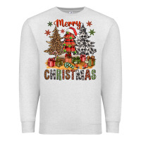 Oatmeal Heather merry christmas with western trees bbs Premium Sweatshirt - BundleAndBundleShop
