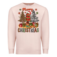 Pale Pink merry christmas with western trees bbs Premium Sweatshirt - BundleAndBundleShop